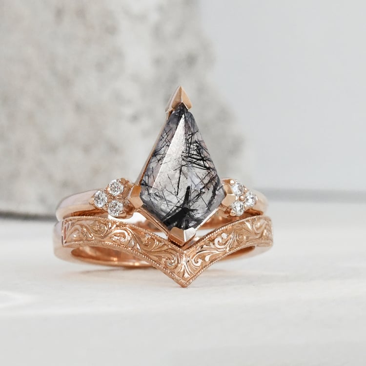 Jedinečný prsteň s rutilovým krištáľom Floki 121855