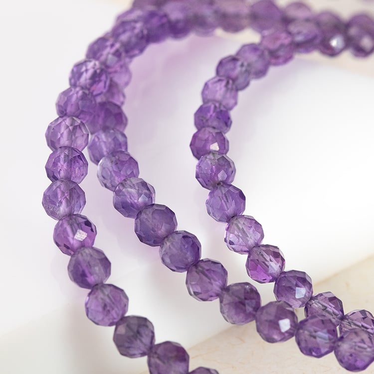 Strieborný náramok s ametystovými korálkami Halick 147591