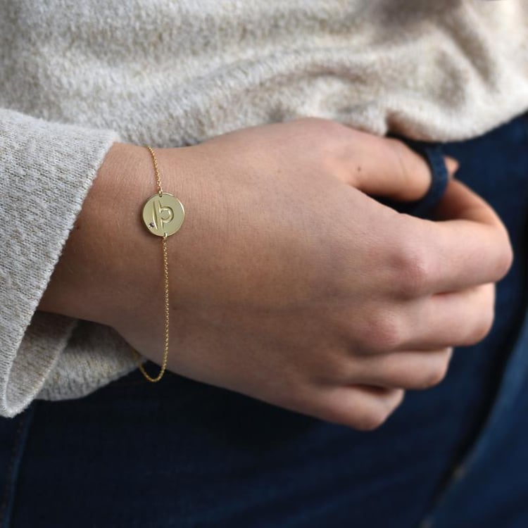 Znamení váh v zlatom náramku s turmalínom 51085