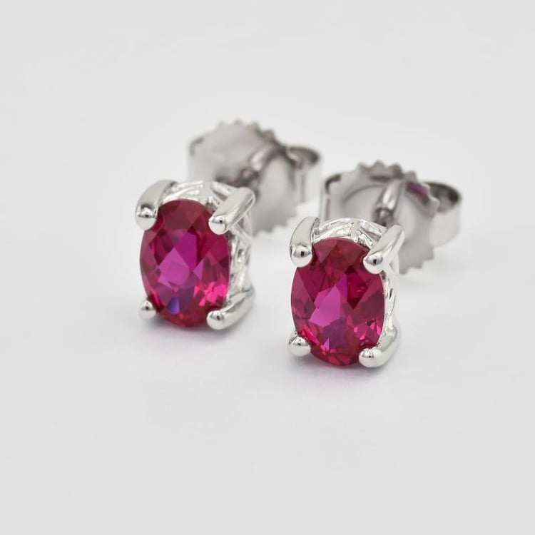 Strieborné náušnice s rubínom Dinalle 4621