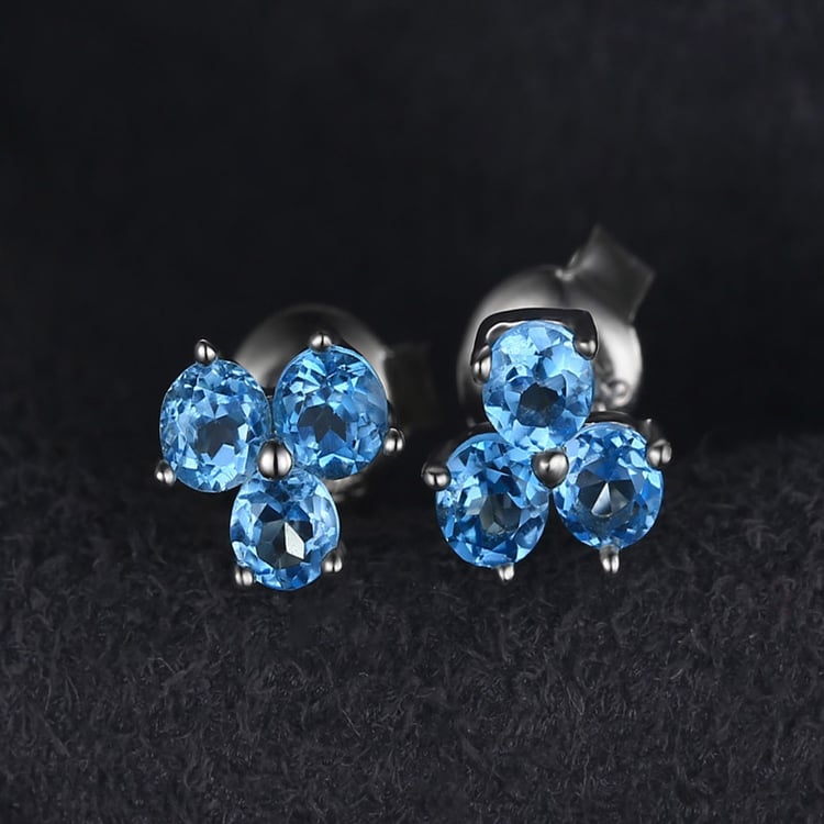 Strieborné náušnice s topásmi 19370