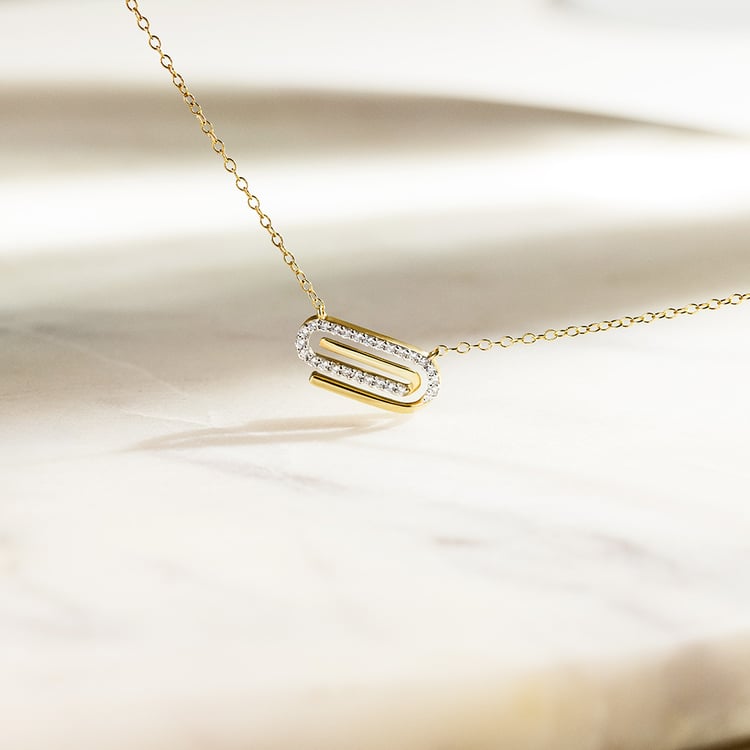 Zlatý náhrdelník s lab-grown diamantmi Aly 163504