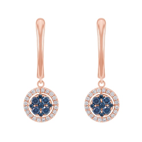 Visiace zlaté náušnice s diamantmi Levian