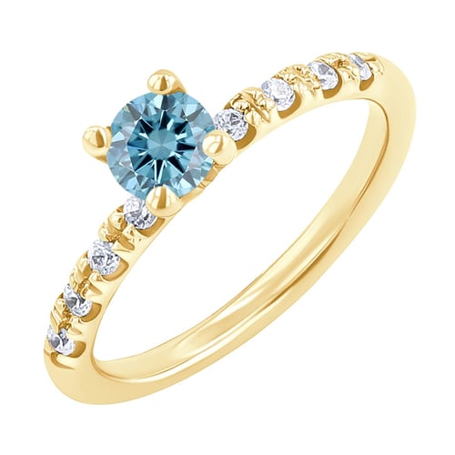 Zásnubný prsteň s certifikovaným fancy blue lab-grown diamantom Mae