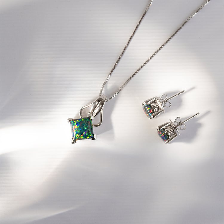 Strieborná kolekcia s čiernymi opálmi Carelia 120843