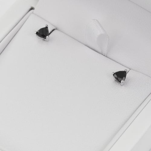 Zlaté náušnice s trillion čiernymi diamantmi Gonzall