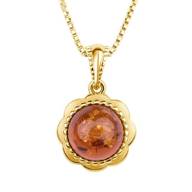 Strieborný prívesok s jantárom