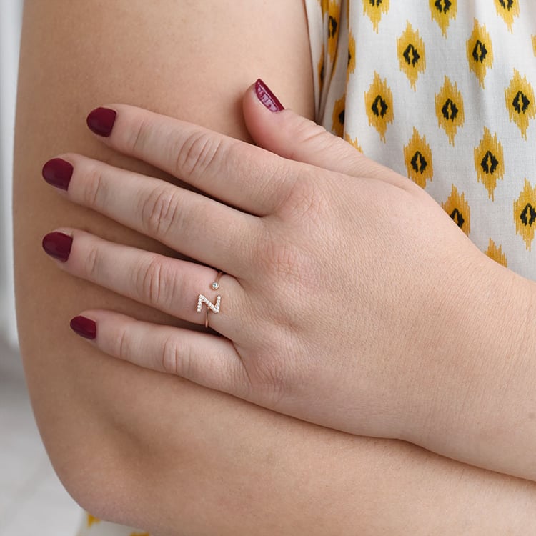 Personalizovaný prsten s výberom písmena 88773