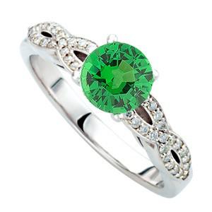 Zlatý prsteň s tsavorit granátom a diamantmi Farley 52983