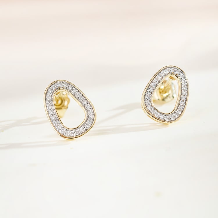 Zlaté náušnice s lab-grown diamantmi Joanie 163618