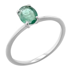 Elegantný zásnubný prsteň s oval smaragdom Frost