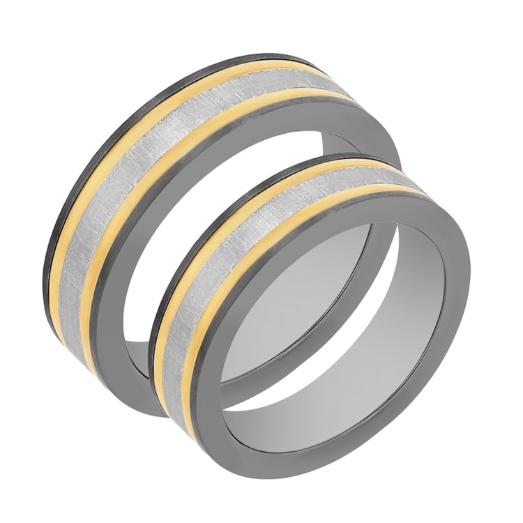 Snubné prstene z titánu a zlata Arroyo