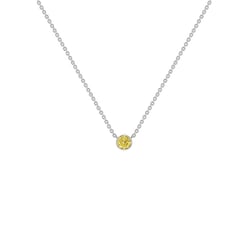 Strieborný minimalistický náhrdelník so žltým diamantom Vieny