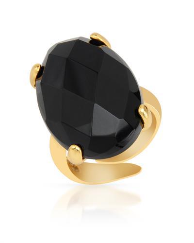 Ónyxový koktejlový prsteň