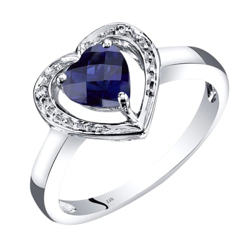 Zlatý prsteň so zafírovým srdcom a diamantmi Myrla