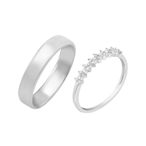 Zlatá eternity obrúčka s diamantmi a komfortný prsteň Tetty
