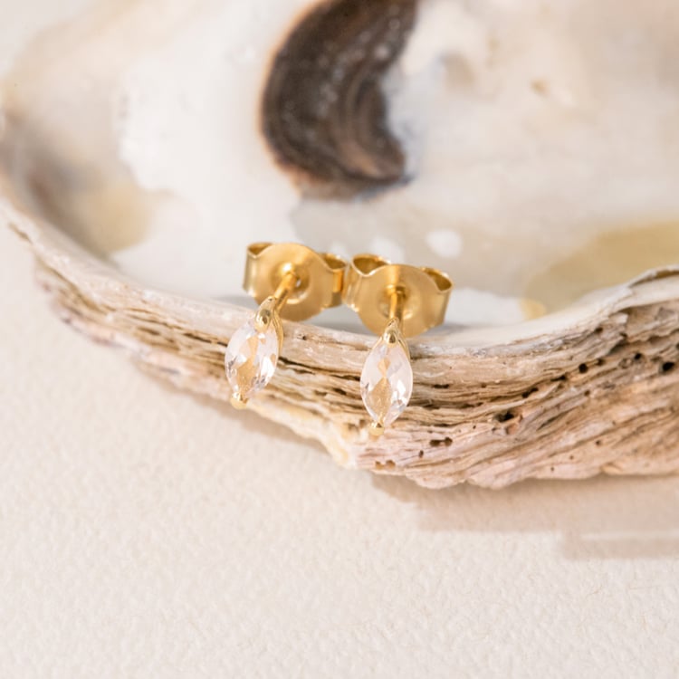 Minimalistické strieborné náušnice s morganitmi Sistine 101040