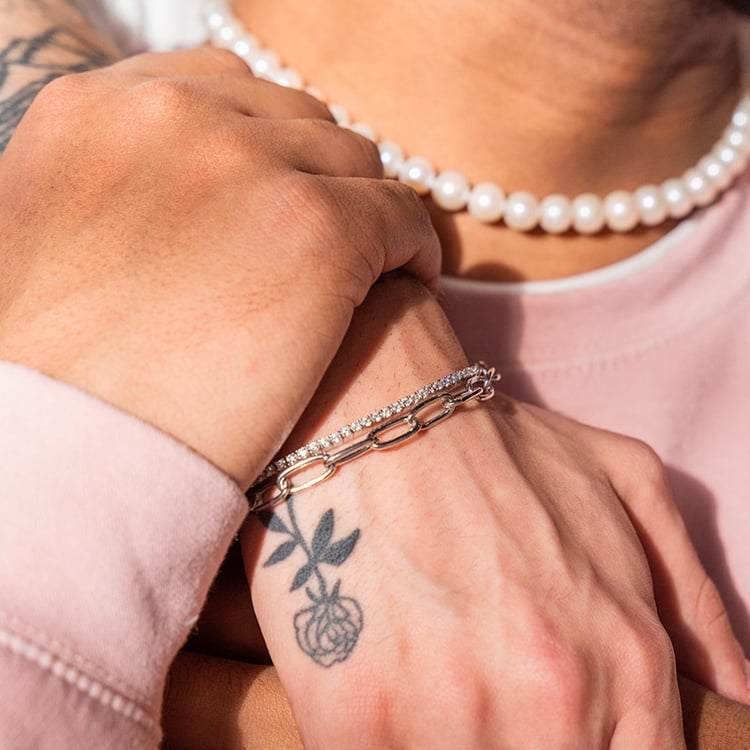 Strieborný pánský náramok Hevel 115921