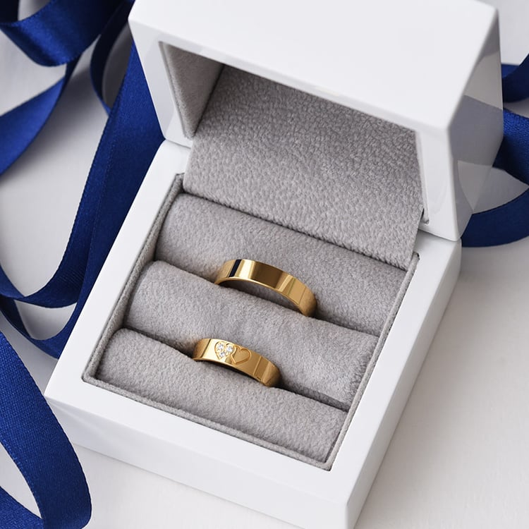 Snubné prstene zo zlata so srdcom 76215