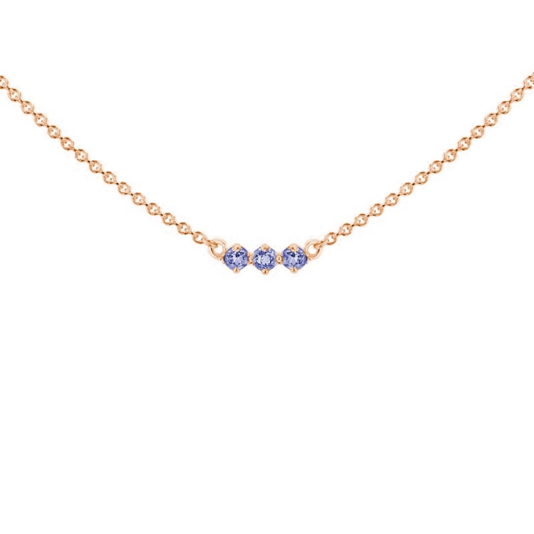 Minimalistický náhrdelník s tanzanitmi Mina