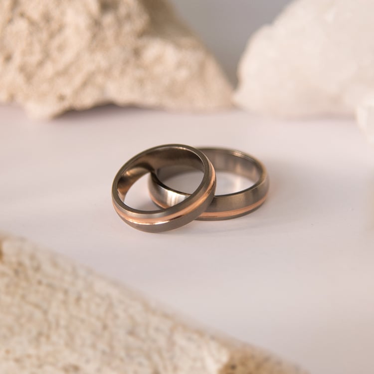 Snubné prstene z titánu a zlata Hunter 107540