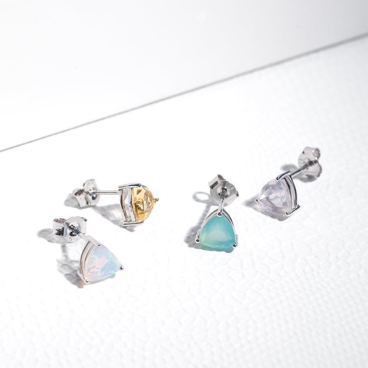 Strieborné náušnice s chalcedonmi Magni 123890