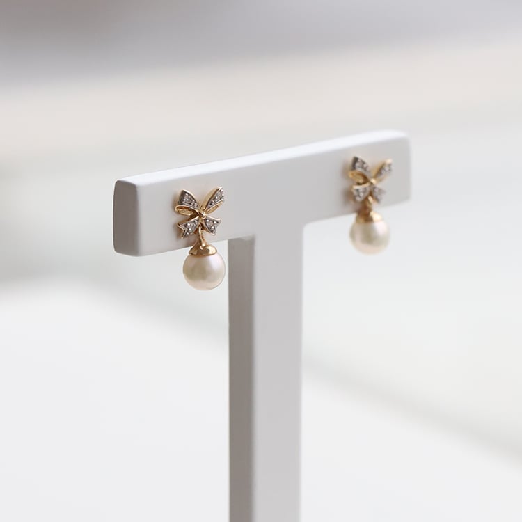 Perlová kolekcia s mašľou a diamantmi Cherlys 151880