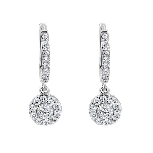 Zlaté kruhové náušnice s 0.13ct lab-grown diamantom Madhu