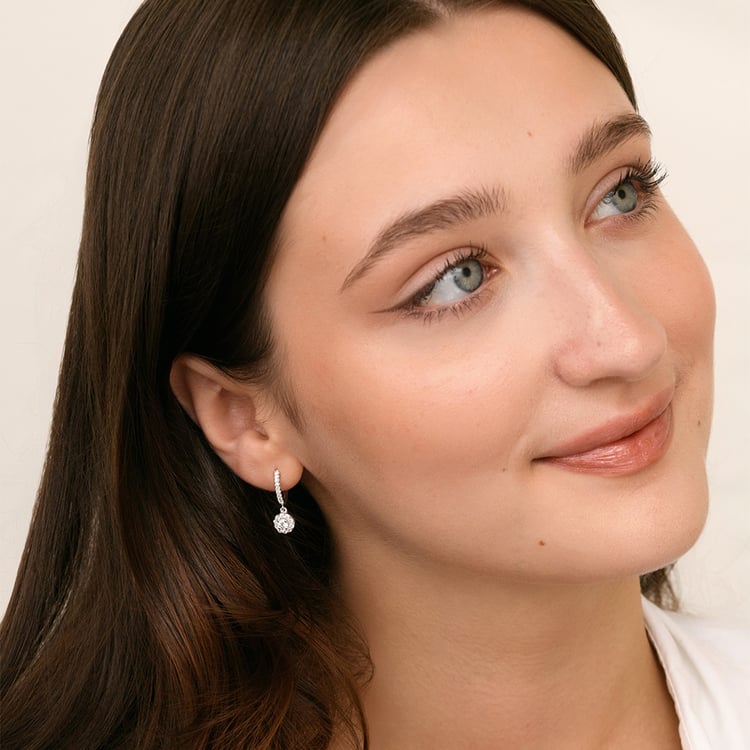 Zlaté kruhové náušnice s lab-grown diamantmi 158736