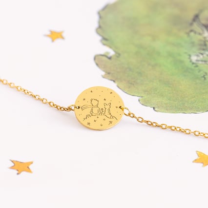 Náramok Malý princ s líškou a gravírom zo striebra