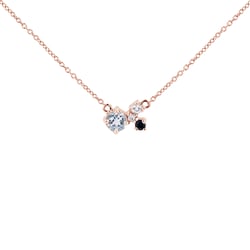 Cluster náhrdelník s akvamarínom, zafírom, mesačným kameňom a diamantom Millie