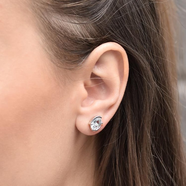 Akvamarínové náušnice zo striebra 30486