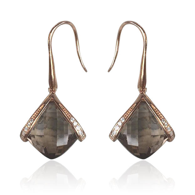 Náušnice s dymovým topásom Ranana