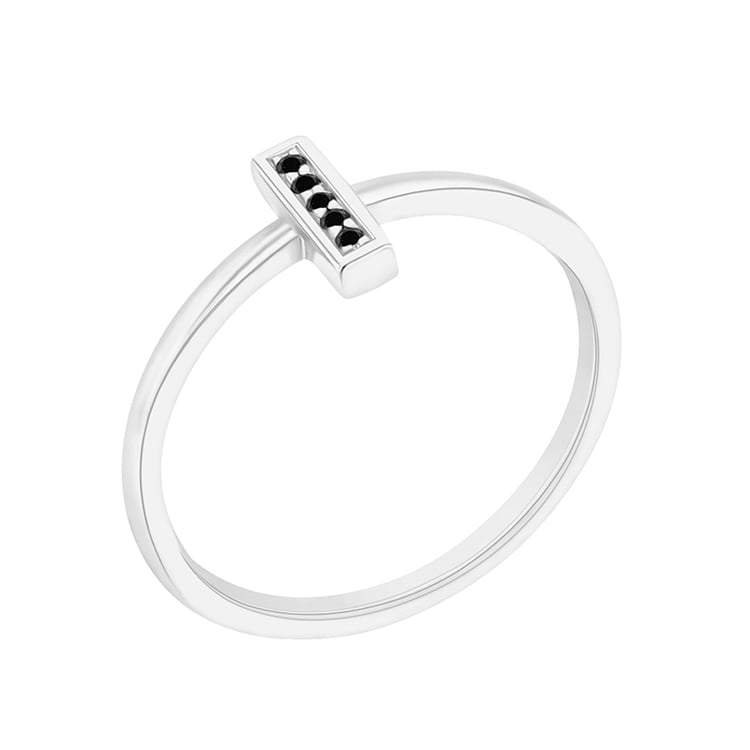 Prsteň s čiernymi diamantmi 92065