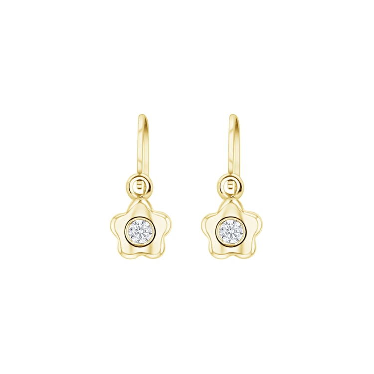 Zlaté detské náušnice s kvetinkou Lily