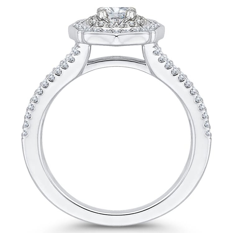 Extravagantný halo diamantový zásnubný prsteň Giannes 48174