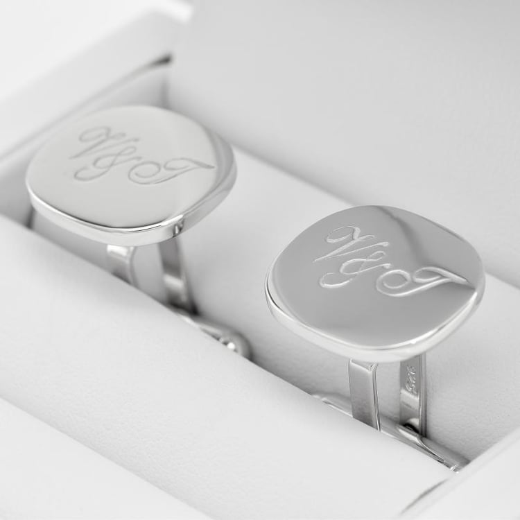 Strieborné manžetové gombíky s gravírom Vito 13330