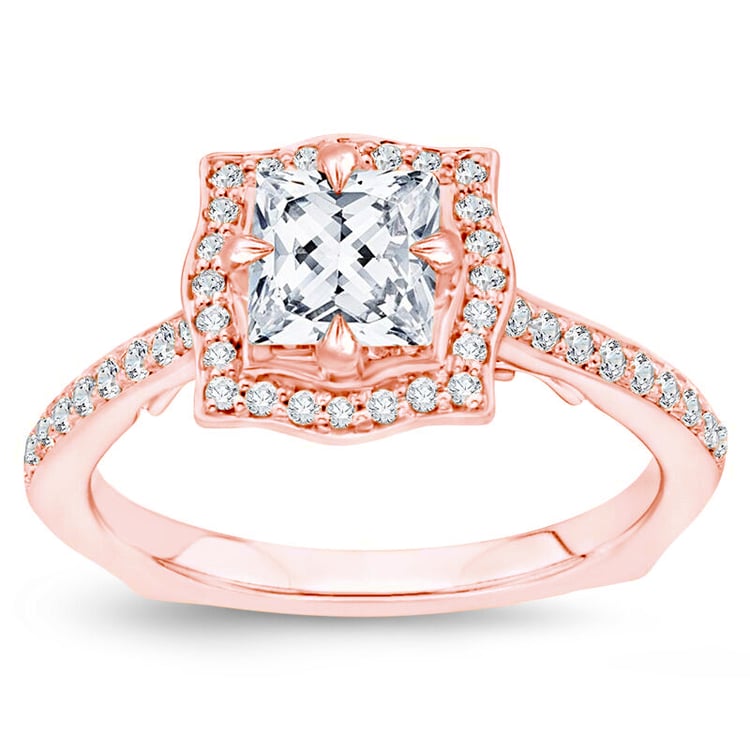 Diamantový zásnubný prsteň z ružového zlata 75959