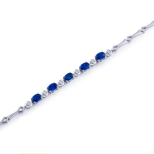 Zlatý náramok s 3.01ct zafírmi a diamantmi Lenora