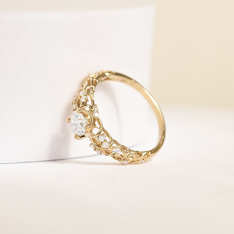 Vintage zásnubný prsteň 0.39ct IGI certifikovaným lab-grown diamantom Chantal 142961