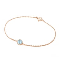 Zlatý náramok s okrúhlym akvamarínom Rollie