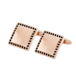 Zlaté manžetové gombíky s čiernymi diamantmi Baine