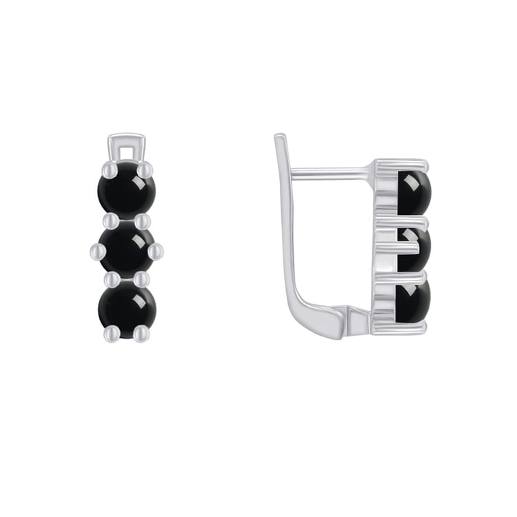 Strieborné náušnice s čiernými ónyxmi 48215