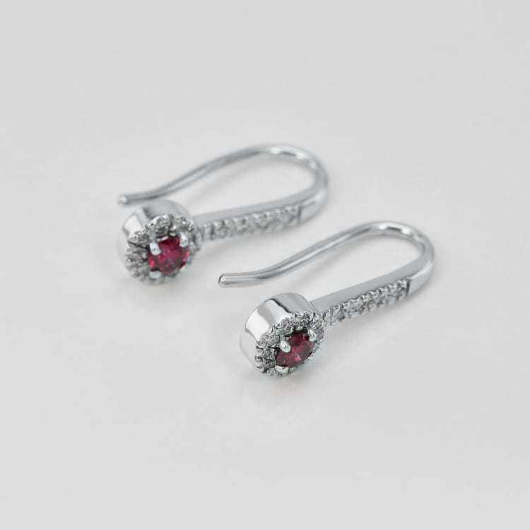 Zlaté rubínové náušnice 22284