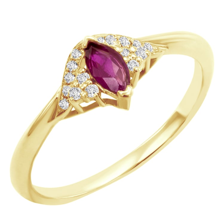 Zlatý prsteň s rubínmi a diamantmi 81244