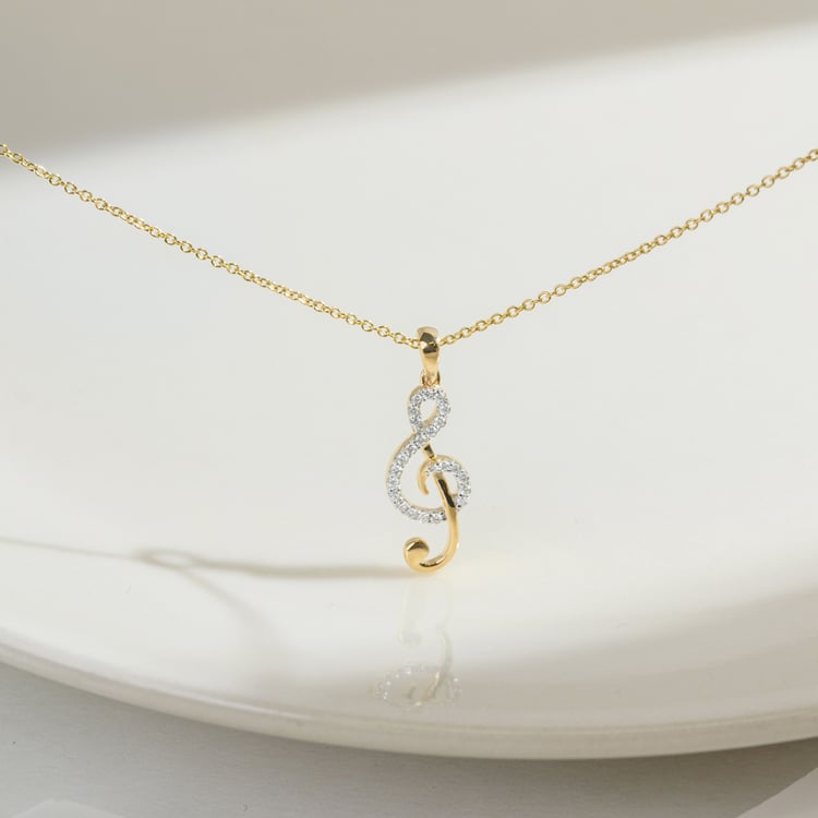 Zlatý prívesok s lab-grown diamantom v tvare husľového kľúča 164931