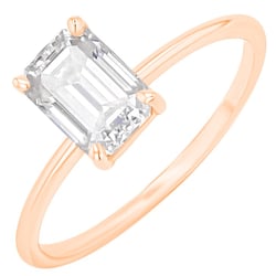 Zásnubný prsteň s výberom písmen a emerald lab-grown diamantom Olson