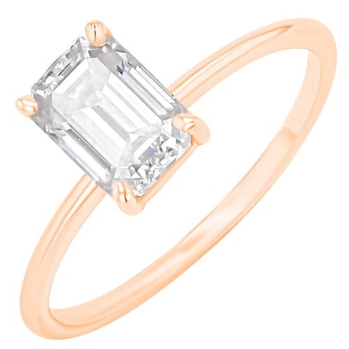 Zásnubný prsteň s výberom písmen a emerald lab-grown diamantom Olson