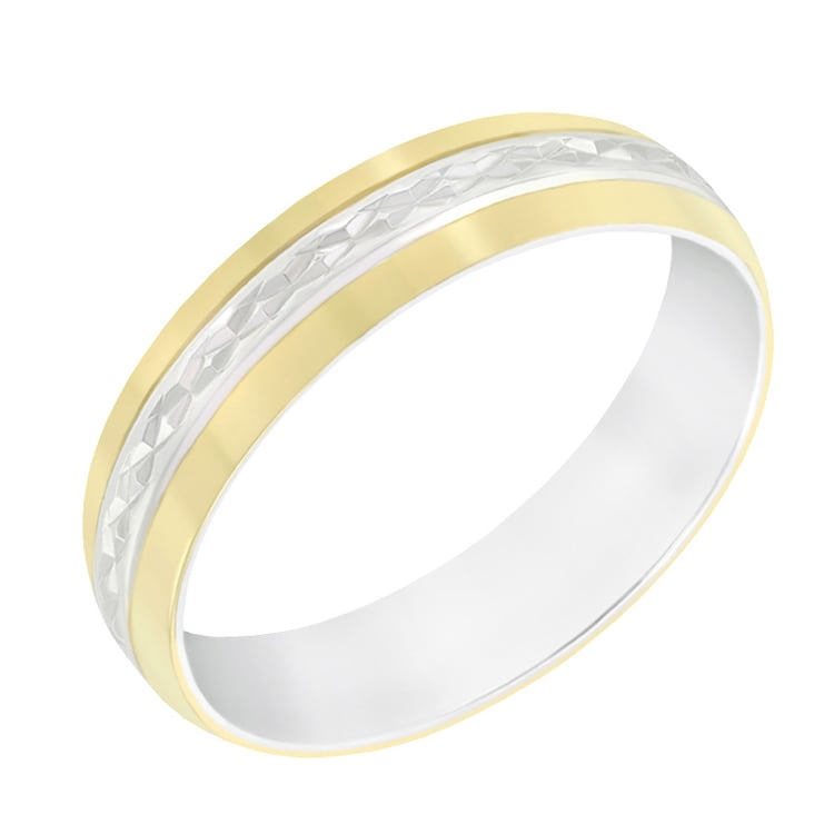 Dámsky dvojfarebny snubný prsteň 60627