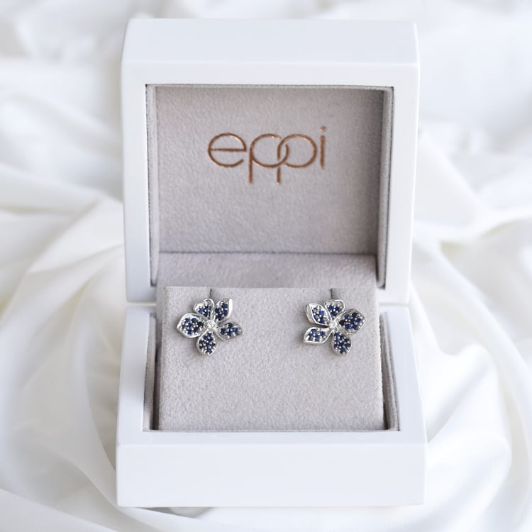 Zafírové náušnice z bieleho zlata 84987